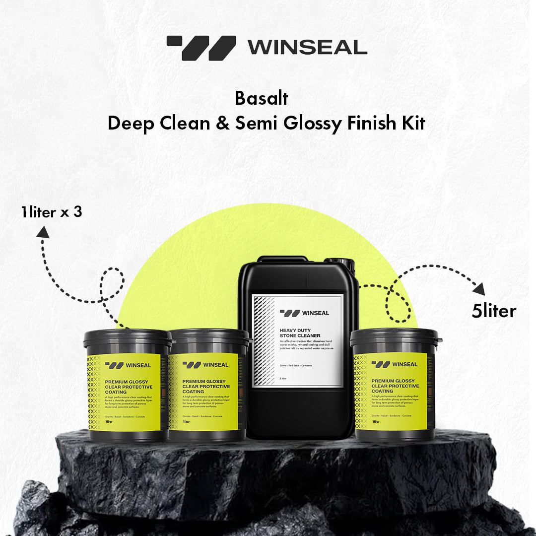 Basalt Deep Clean & Semi Glossy Finish Kit – Covers 200 Sqft - Semi Glossy Finish