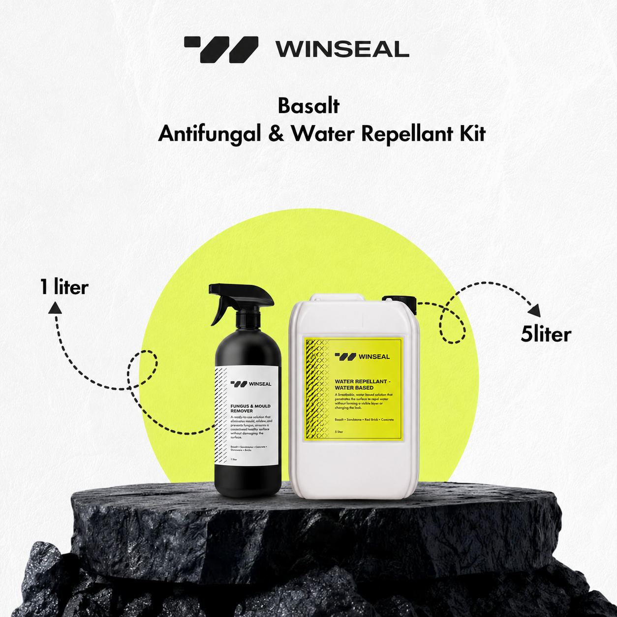 Basalt Antifungal & Water Repellant Kit - Covers 200 Sqft - Natural finish