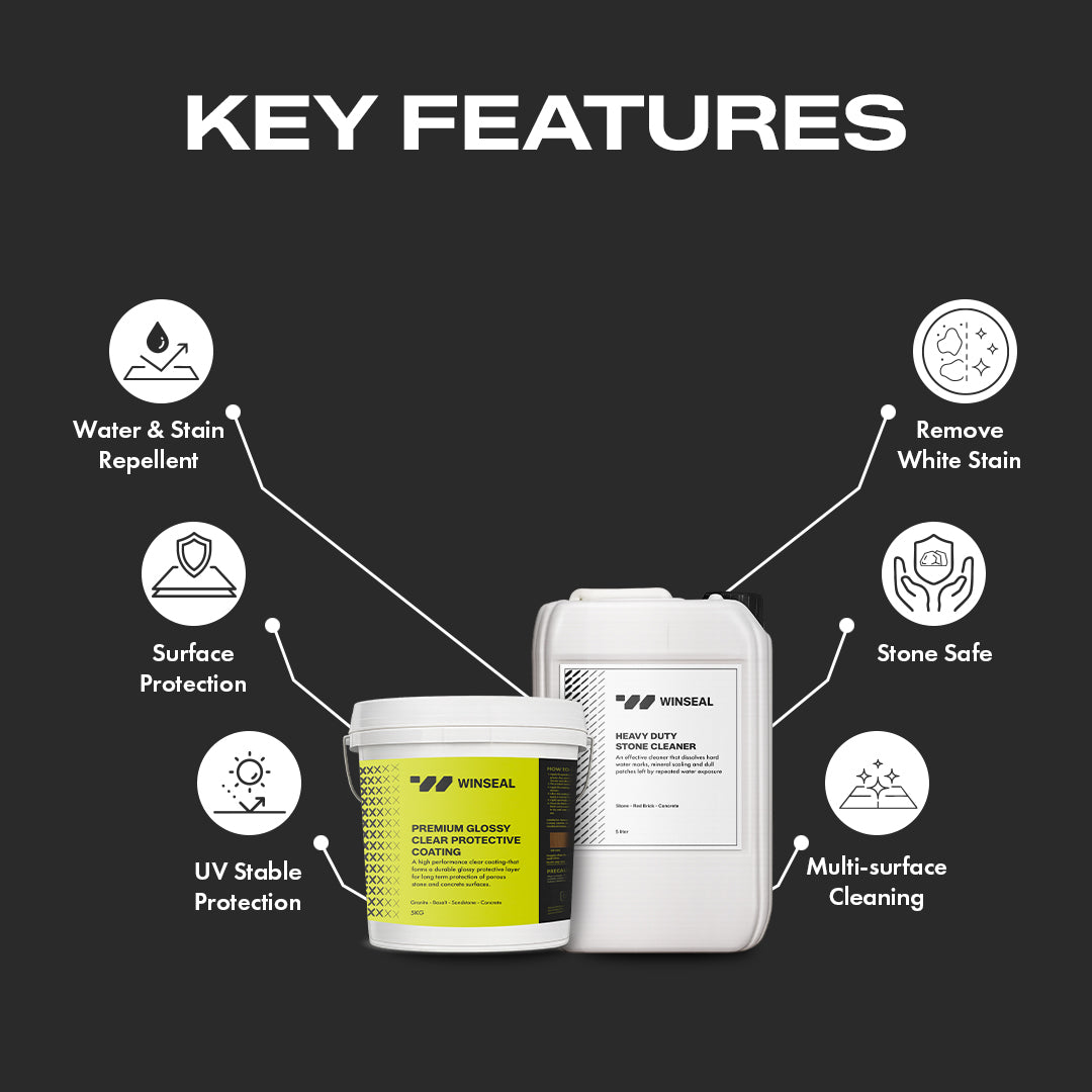 Granite Deep Clean & Premium Glossy Kit – Covers 200 SqFt - Semi Glossy Finish
