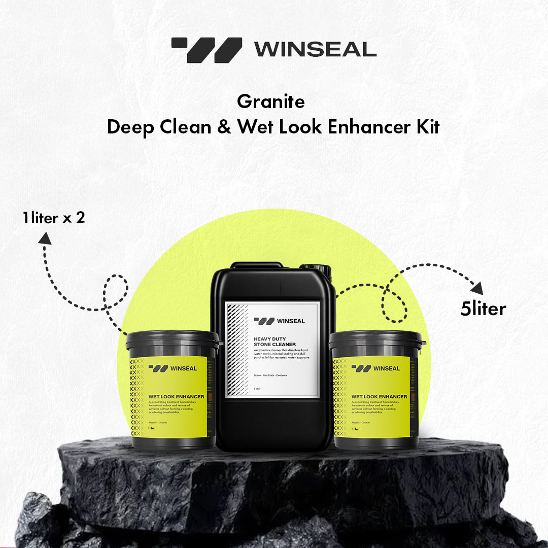 Granite Deep Clean and Wet Look Kit - Covers 200 SqFt - Natural finish