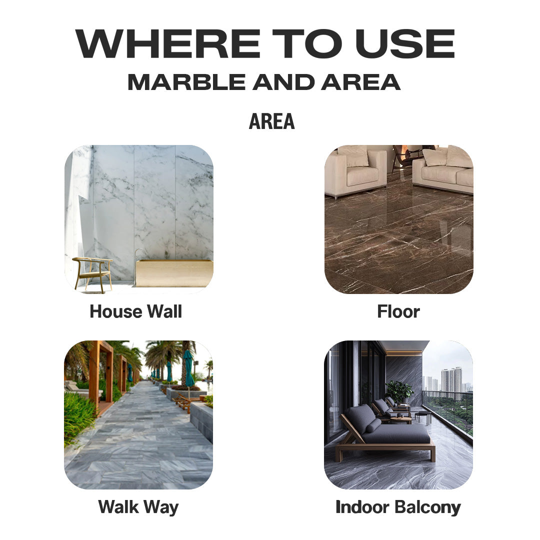 Marble Deep Clean and Wet Look Kit – Covers 200 Sqft - Natural finish