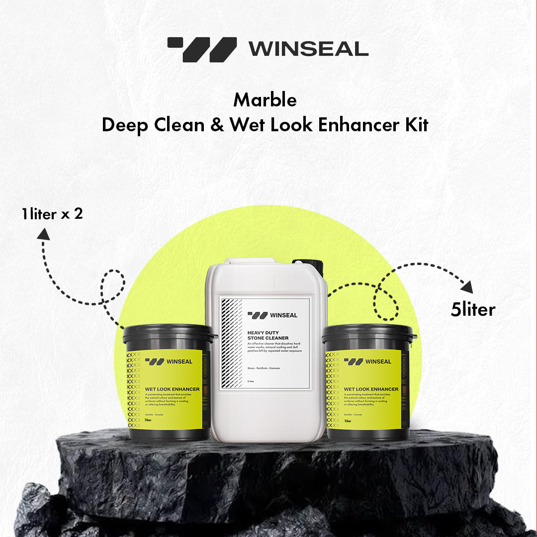 Marble Deep Clean and Wet Look Kit – Covers 200 Sqft - Natural finish