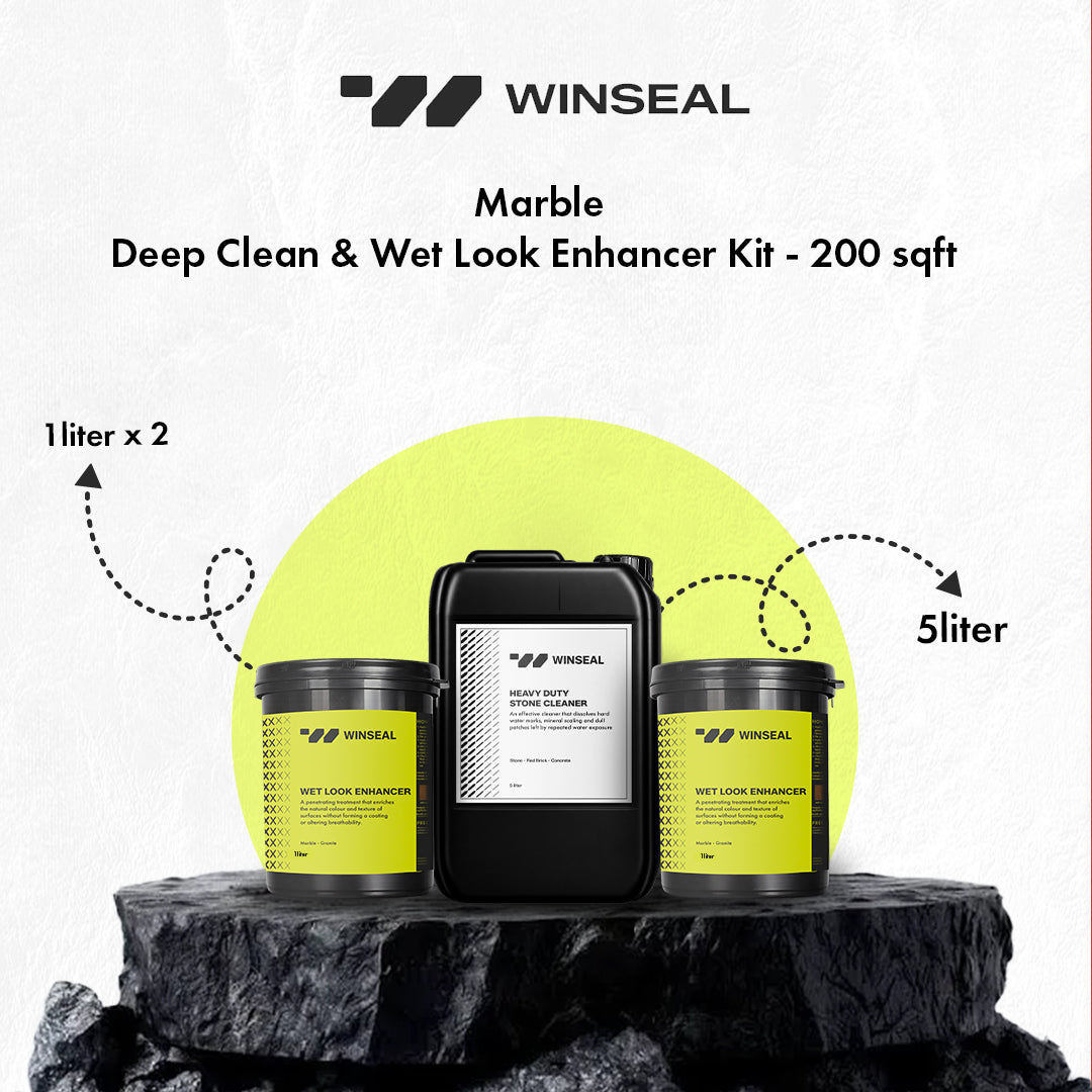 Marble Deep Clean and Wet Look Kit – Covers 200 Sqft - Natural finish