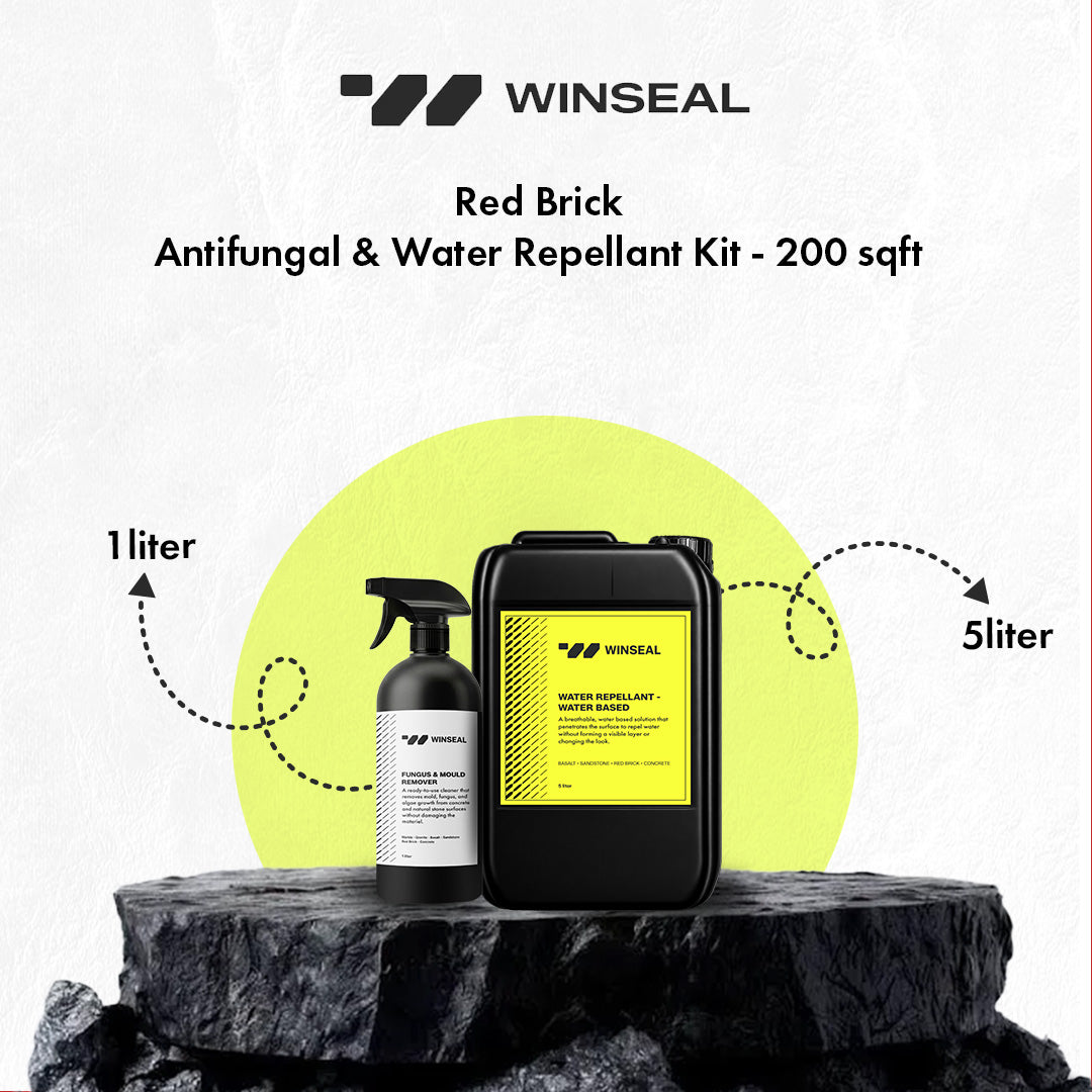 Red Brick Antifungal & Weatherproof Kit – Covers 200 Sqft - Natural Finish