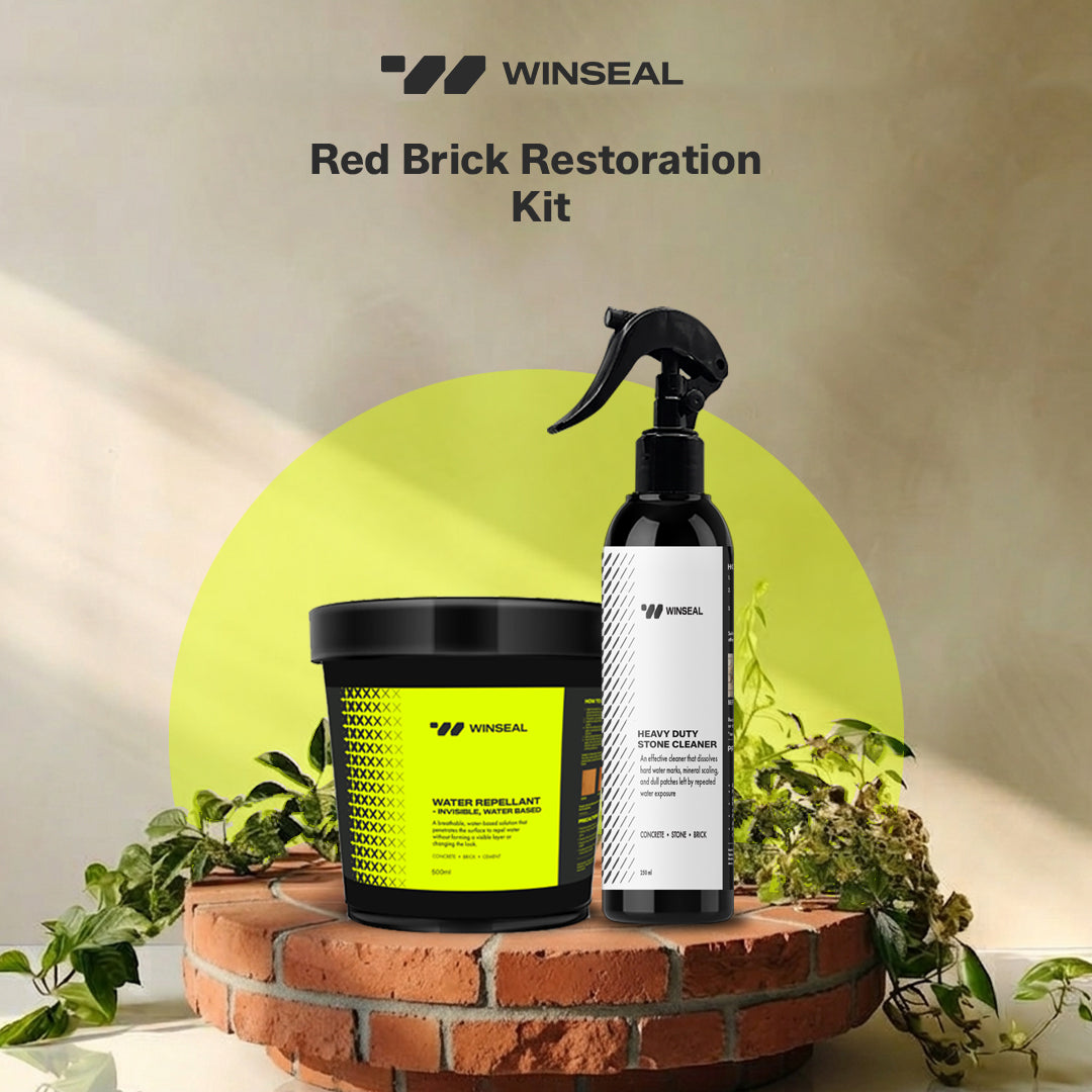 Red Brick Restoration Kit: Heavy Duty Cleaner + Water Repellant Coating