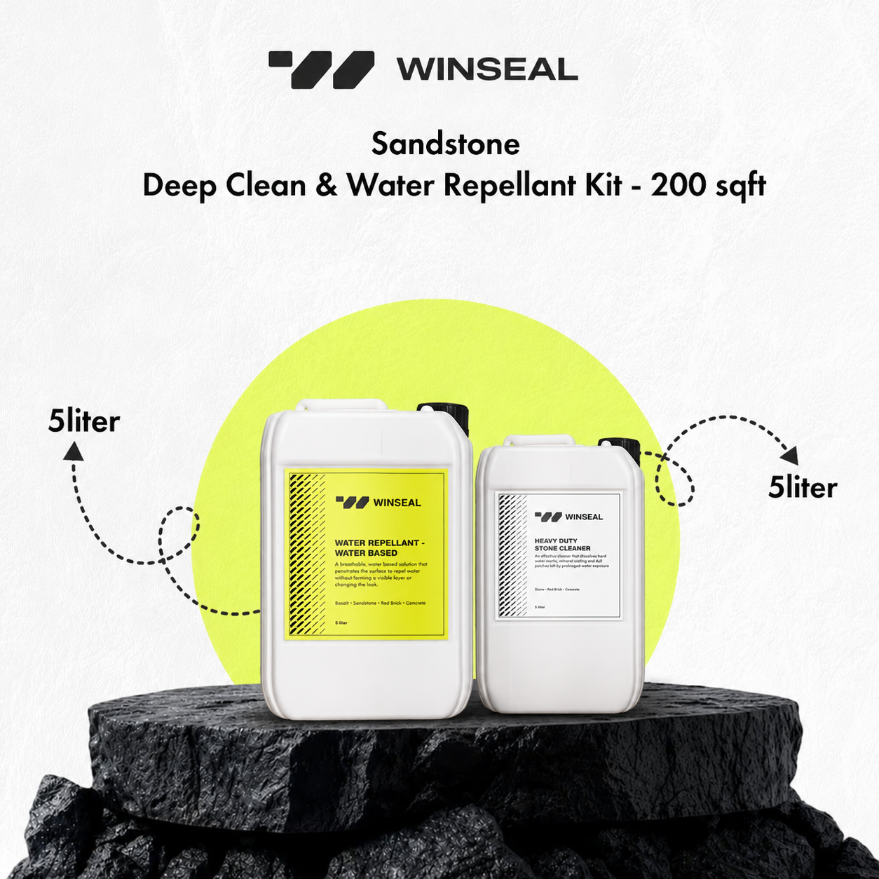 Sandstone - Deep Clean & Water Repellant Kit - Covers 200 Sqft - Natural Finish