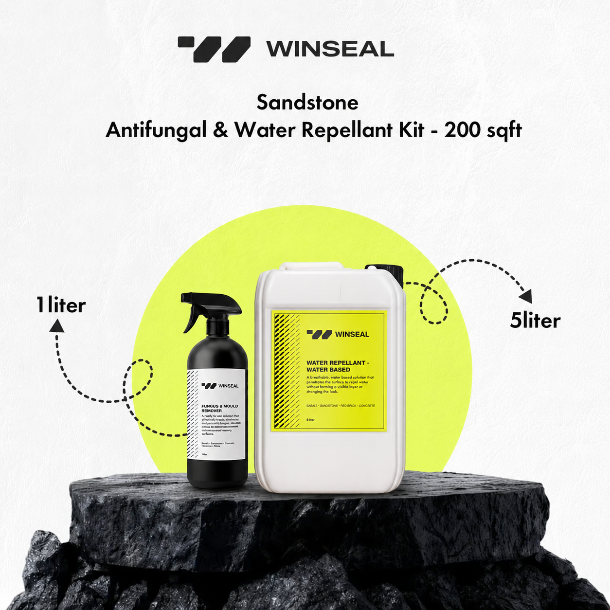 Sandstone Antifungal & Weatherproof kit - Covers 200 SqFt - Natural finish